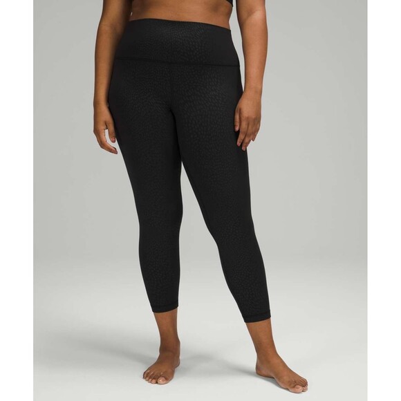 Lululemon Align High-Rise Pant 25", Logo Emboss/Black, Size 10 - Picture 1 of 7